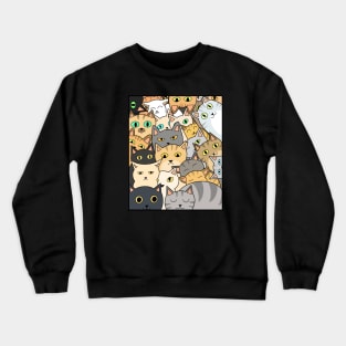 Funny Cats Faces, Playful Kittens for Cat Lovers Crewneck Sweatshirt